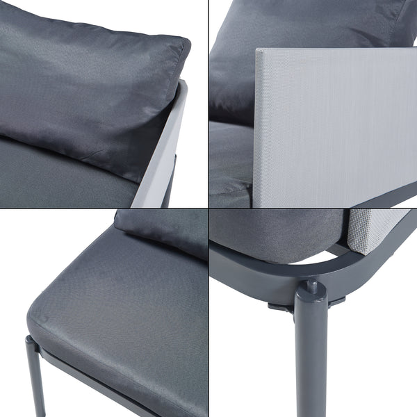 Kerti bútor-szett Accettura 3 részes alumínium szürke [casa.pro]