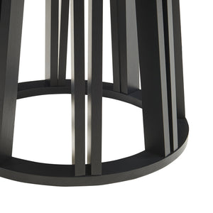 Kisasztal Burgess 51xØ51 cm fekete/diófa hatású [en.casa]