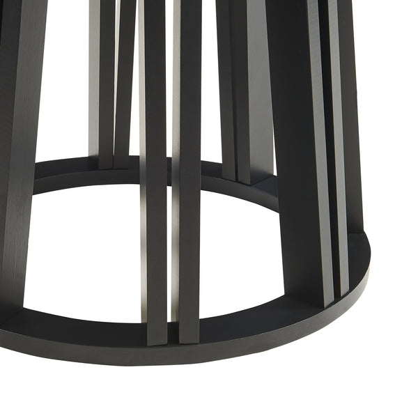 Kisasztal Burgess 51xØ51 cm fekete/diófa hatású [en.casa]