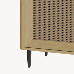 TV szekrény Lukhomso 152x40x54 cm tölgyfa hatású rattan mintával [en.casa]