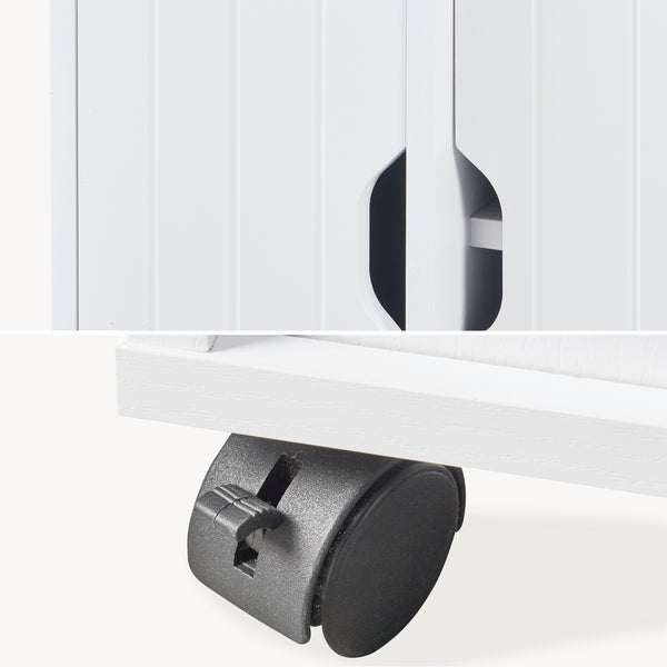 Kerekes kisasztal Fadeskimma 72x70x20 cm Fehér [en.casa]