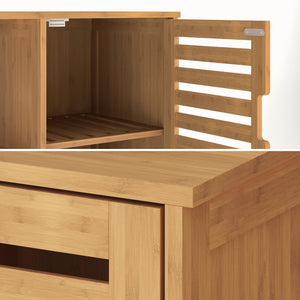 2 elemes tárolószekrény Hakseri 87x99x33 cm bambusz natúr [en.casa]