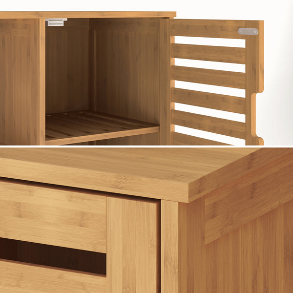 2 elemes tárolószekrény Hakseri 87x99x33 cm bambusz natúr [en.casa]