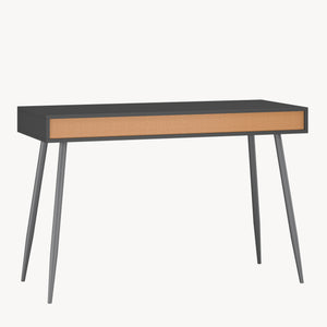 Íróasztal Tumba 115x48x76 cm fekete/diófa hatású [en.casa]