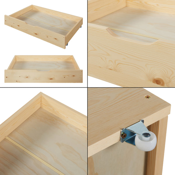 Fenyő gyerekágy 2 fiókkal matraccal Sonkajärvi 90x200cm [en.casa]