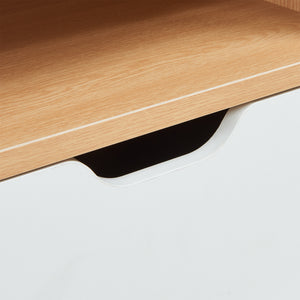 Éjjeliszekrény polccal Bordkak 75x35x30 cm tölgyfa hatású/fehér [en.casa]