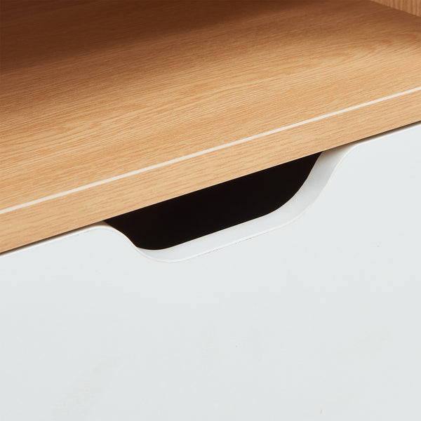 Éjjeliszekrény polccal Bordkak 75x35x30 cm tölgyfa hatású/fehér [en.casa]