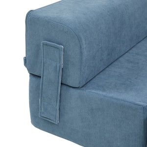 Kisállat lépcső Joelerhatra 4 részes 45x50x45 cm kordbársony kék [en.casa]