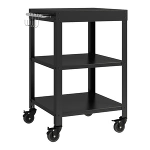 Kültéri szekrény polcos elemmel és zsúrkocsival Bolognano fekete matt [casa.pro]