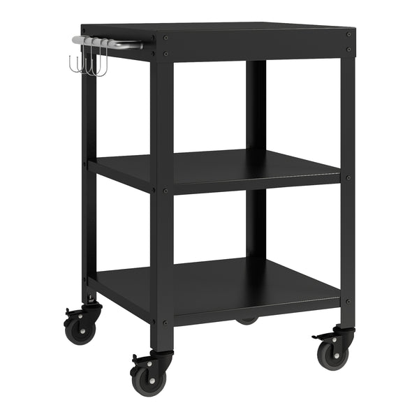 Kültéri szekrény polcos elemmel és zsúrkocsival Bolognano fekete matt [casa.pro]