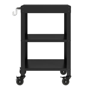 Kültéri szekrény polcos elemmel és zsúrkocsival Bolognano fekete matt [casa.pro]