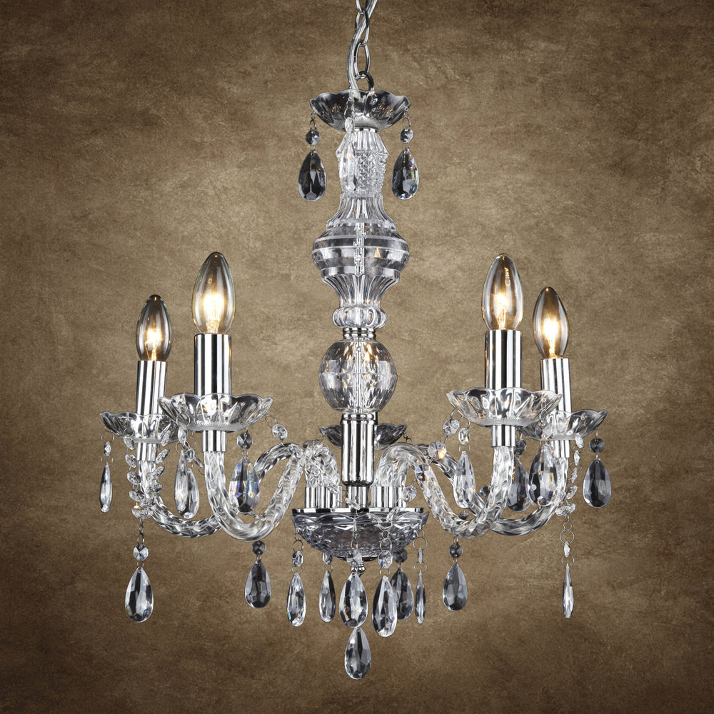 Csillár függőlámpa Elegance 5x E14 kristály/króm lux.pro