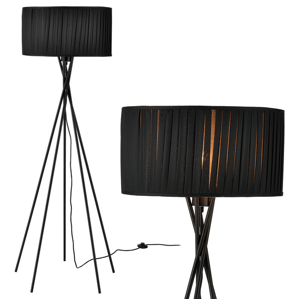 Állólámpa Black Mikado nappali megvilágítás design lámpa 155 x ø 48 cm fekete [lux.pro]® 