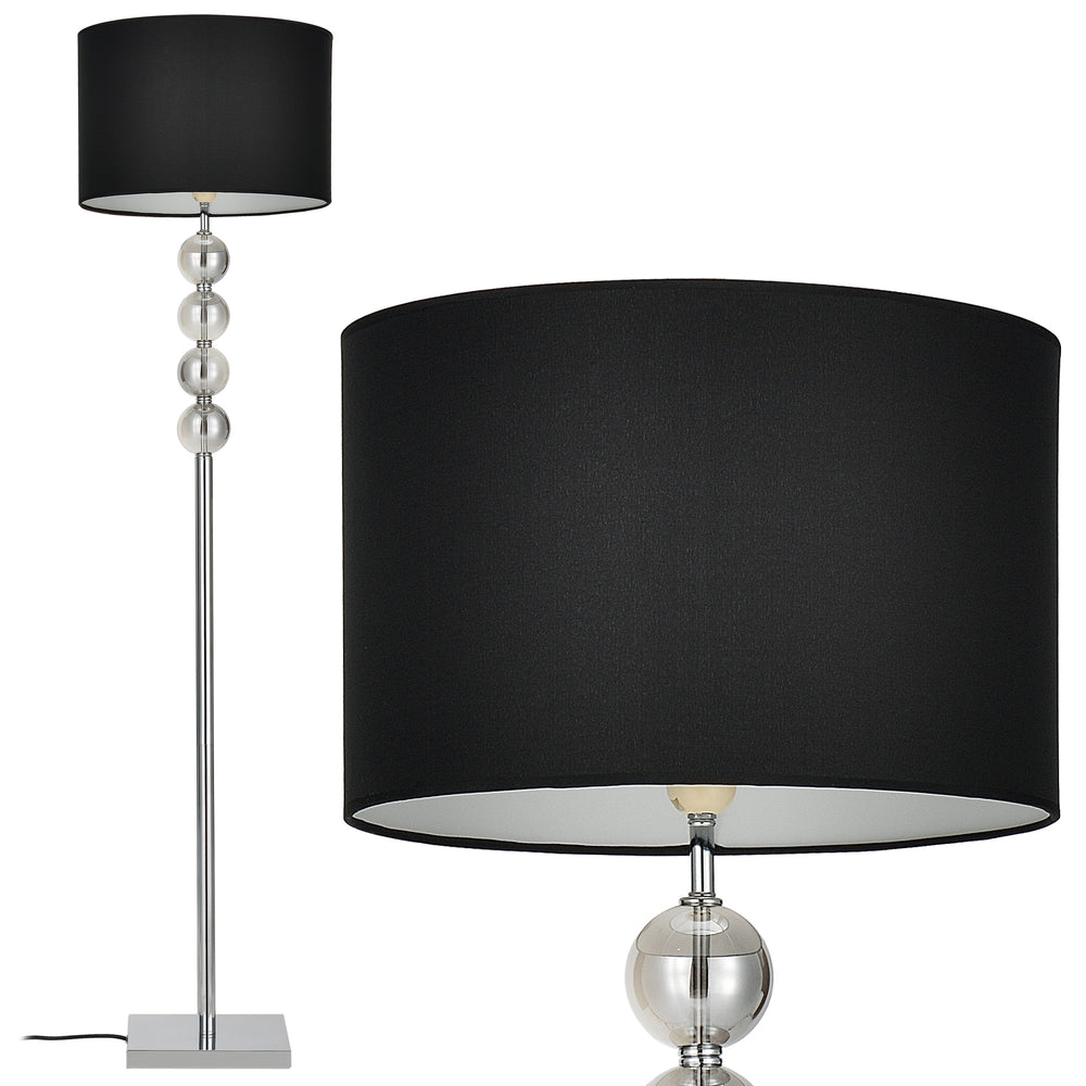 Állólámpa Spheridern 1x E27 Ø 37,5 x 155 cm króm/fekete lux.pro - premiumXL