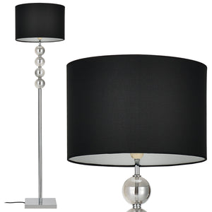 Állólámpa Klagenfurt 155 x ø 37.5 cm fekete/króm [lux.pro]