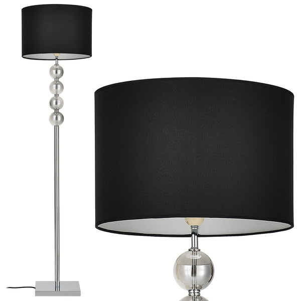 Állólámpa Klagenfurt 155 x ø 37.5 cm fekete/króm [lux.pro]