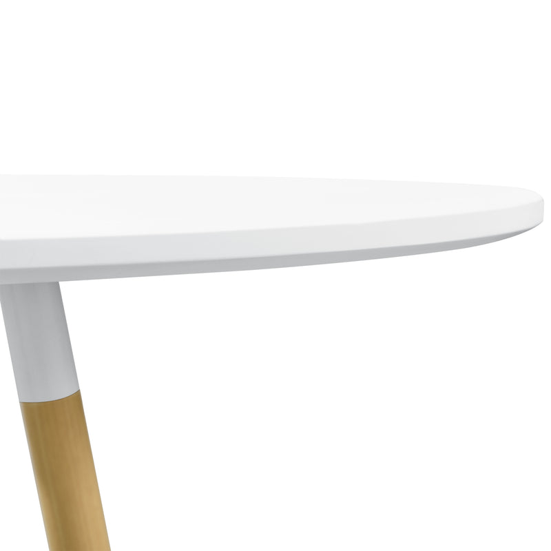 Méretrajz [en.casa]® Étkezőasztal kerek Camille Retro-design 3 személyes ø80cm x 75 cm MDF matt fehér 