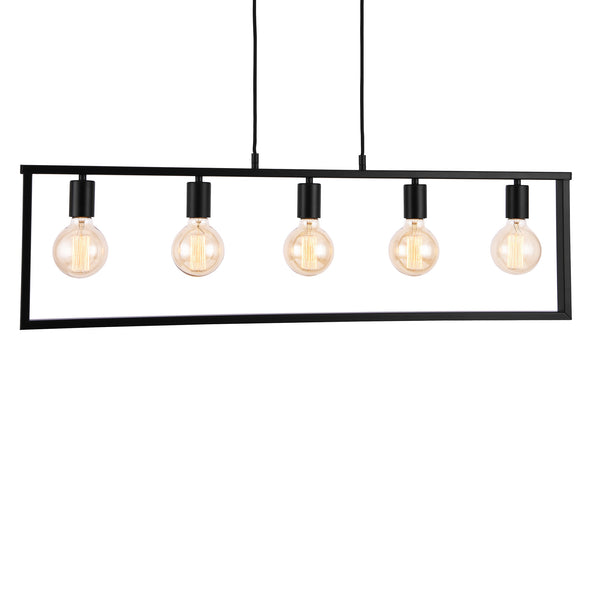 [lux.pro]® Dekoratív függőlámpa 5 foglalattal "Glasgow" 100 x 30 cm design lámpa fekete
