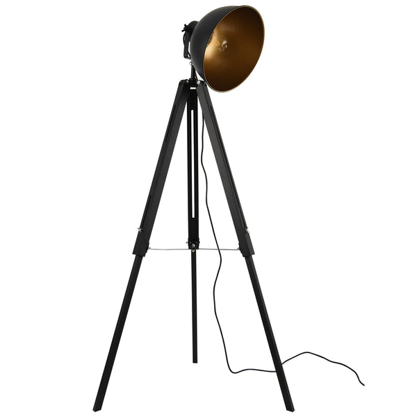 Állólámpa Passau design indusztriál lámpa 135 x 60 x Ø30 cm háromlábú stúdió lámpa fekete / arany [lux.pro]® 