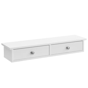 Fali polc Geeste 2 fiókkal 60x15x10 cm fehér [en.casa]