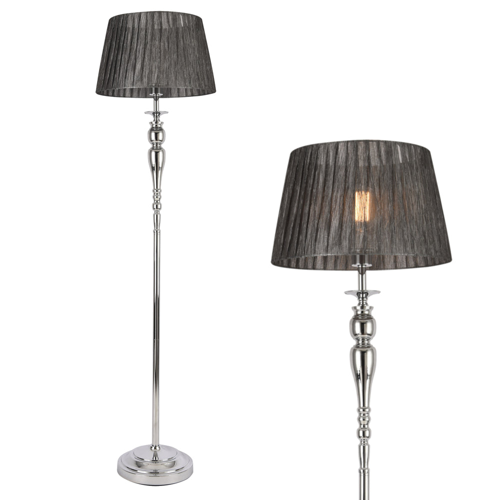 Állólámpa Lingen 151 cm E27 60W fém króm/szürke lux.pro - premiumXL