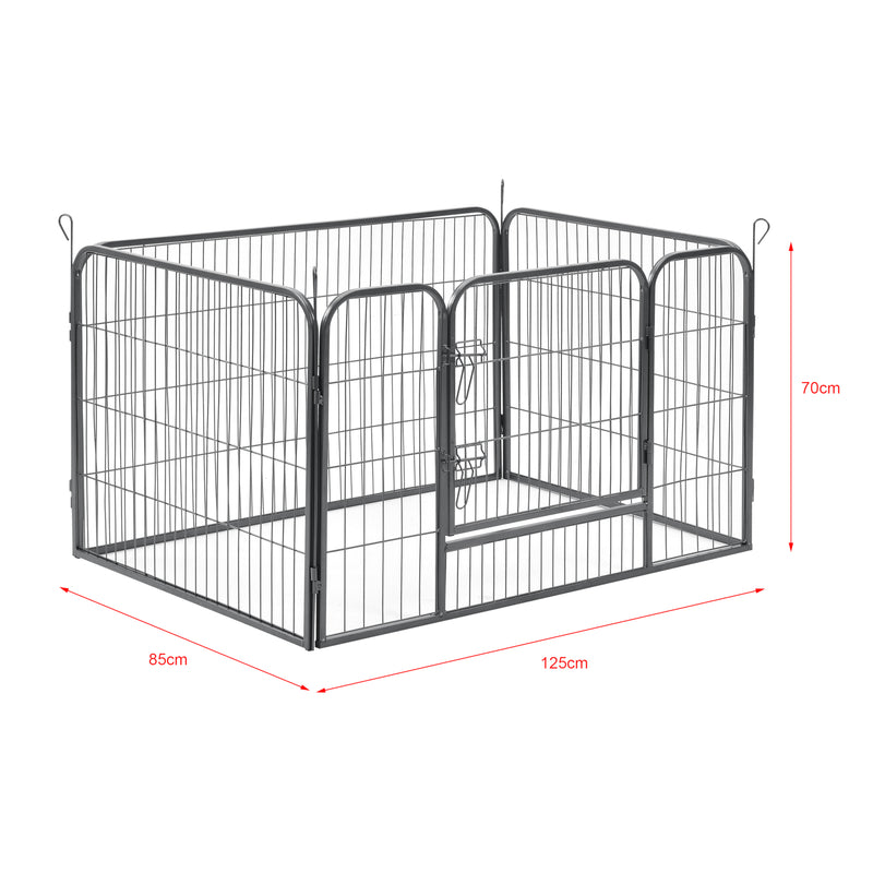 Méretrajz Kisállat ketrec ABWI-5208 acél 125 x 85 x 70 cm [pro.tec] 