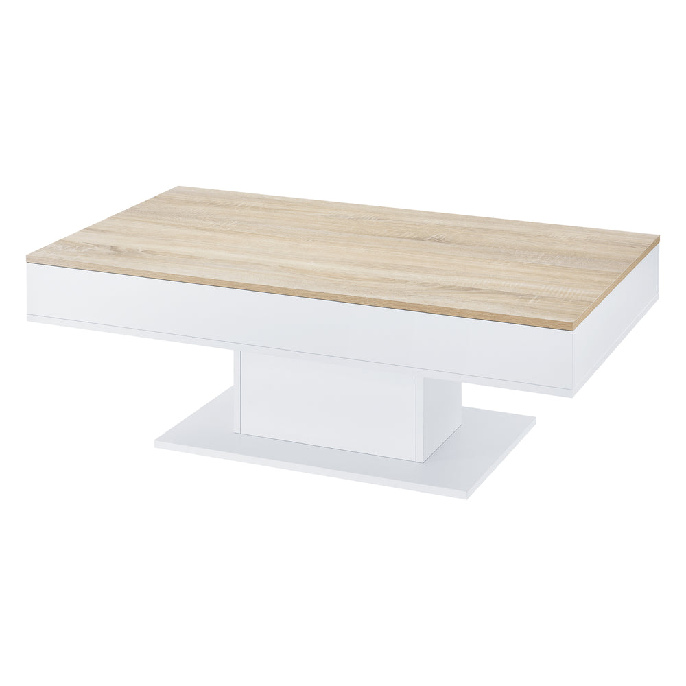 Dohányzóasztal Lünen 40x110x60cm 2 tárolórekesszel tölgyhatás fehér en.casa - premiumXL
