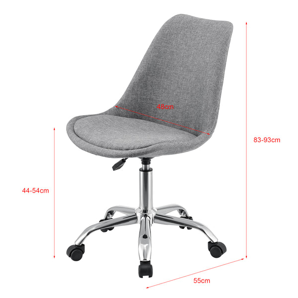 Irodai forgószék Atherton 83-93x48x55 cm világosszürke [en.casa] 
