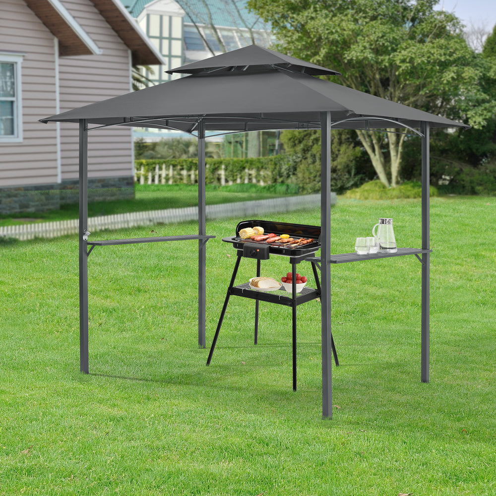 Grillpavilon Parga 250x241x151cm sötétszürke en.casa - premiumXL