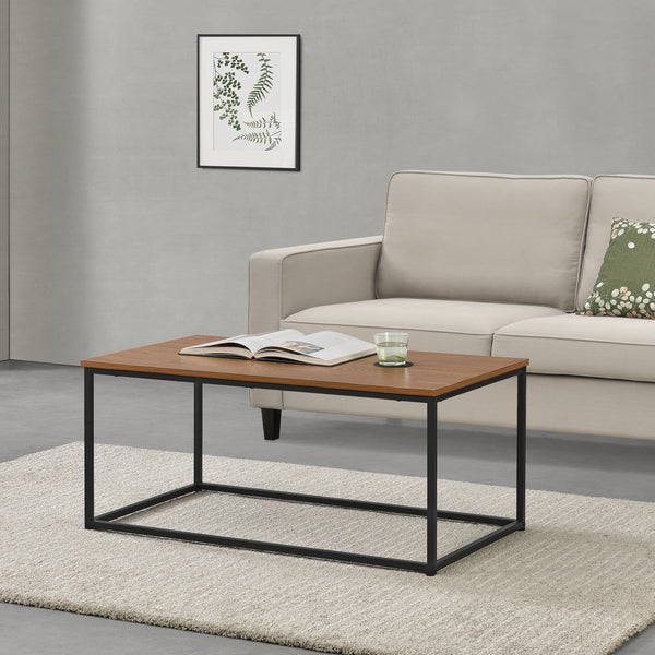 Dohányzóasztal Esbjerg 45 x 100 x 55 cm fa-hatású sötét árnyalat [en.casa] 