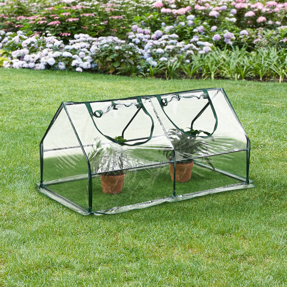 Mini üvegház Laubach 120x60x60cm Átlátszó PVC fólia [en.casa] - premiumXL