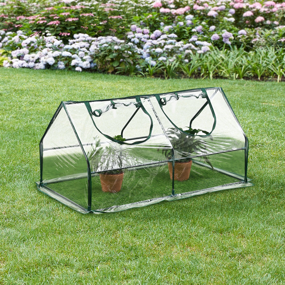 Mini üvegház Laubach 120x60x60cm Átlátszó PVC fólia [en.casa] - premiumXL
