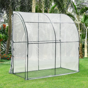 Falhoz helyezhető fóliasátor Juta 100x200x215 cm acél/PVC áttetsző [en.casa]