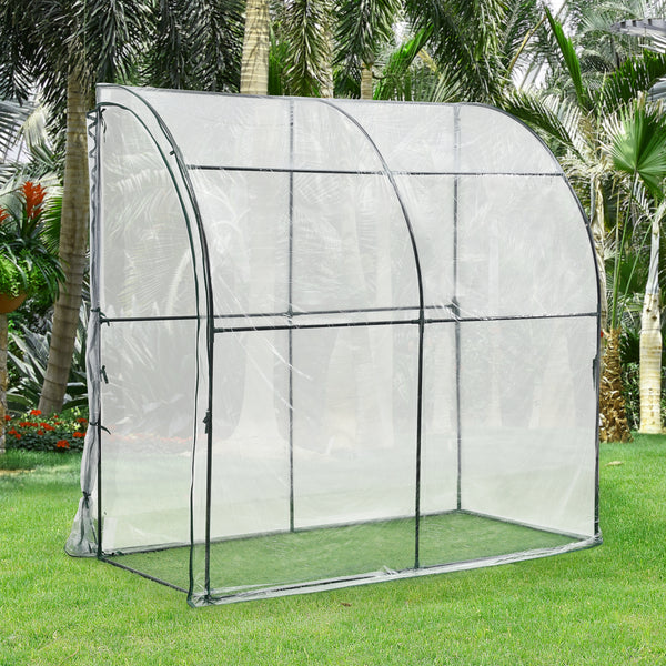 Falhoz helyezhető fóliasátor Juta 100x200x215 cm acél/PVC áttetsző [en.casa]