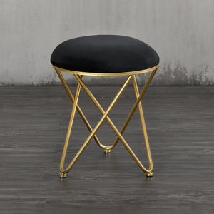 Ülőke párnázott ülőfelülettel Katrineholm 44 x 35 cm fekete/sárgaréz színű [en.casa]