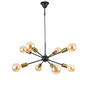 Modern függőlámpa Amiens 8 x E27 kb.150 cm fekete / sárgaréz [lux.pro]