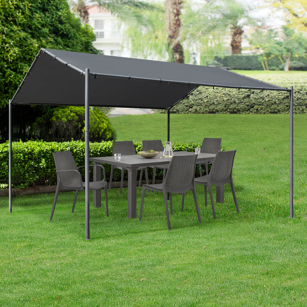 Kerti pavilon Dogliola 400 x 350 x 258 cm fém/poliészter PU-bevonattal [en.casa]