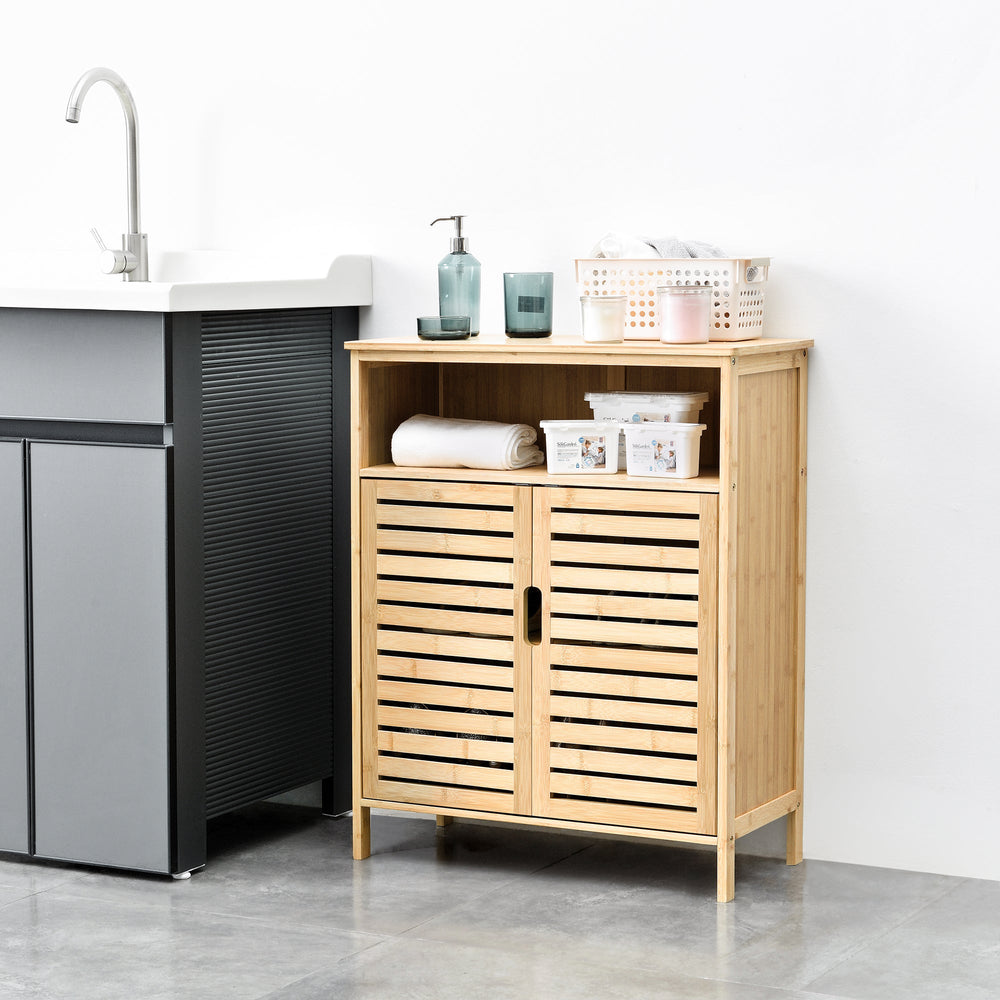 Bambusz fürdőszobaszekrény Eslöv 81x65,5x31 cm [en.casa] - premiumXL