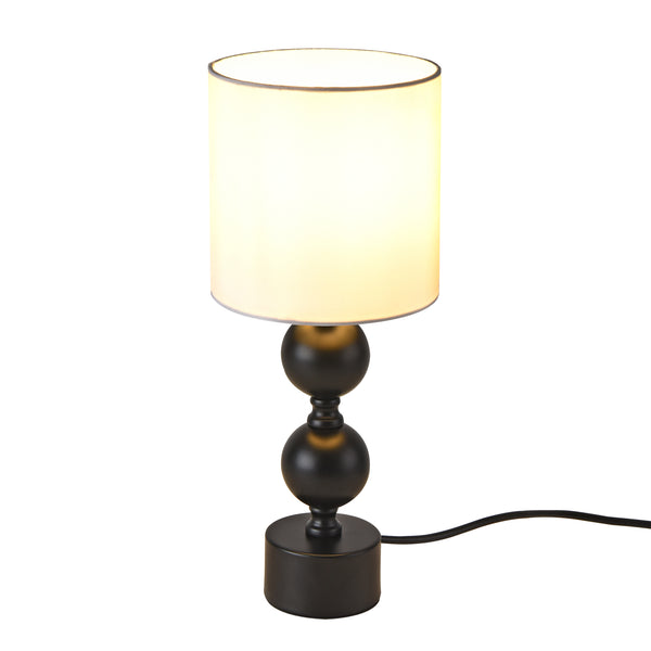 Asztali lámpa Wrexham 1 x E14 max. 40W fém poliészter fekete fehér [lux.pro] 
