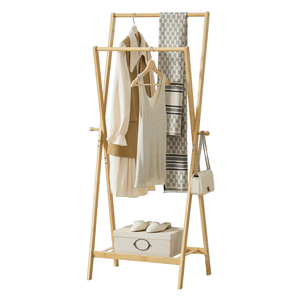 Ruhafogas Keitele 150 x 60 x 42 cm bambusz natúr [en.casa] - premiumXL