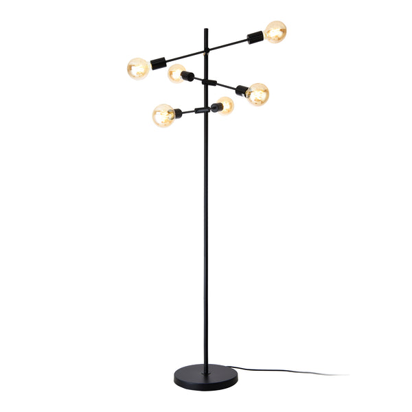 Állólámpa Craigavon 154 cm Fekete 6 x E27 max. 60W [lux.pro] 