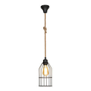 Függőlámpa Ashford 24x14 cm 1 foglalattal fekete/juta szín [lux.pro]