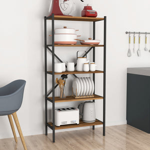 Konyhai polc Tomelilla 160x66x34 cm dió/antracit [en.casa]