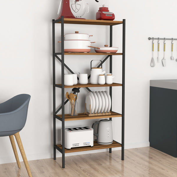 Konyhai polc Tomelilla 160x66x34 cm dió/antracit [en.casa]