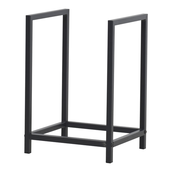 Tűzifa állvány Torsås 40x30x50 cm acél fekete [en.casa] 