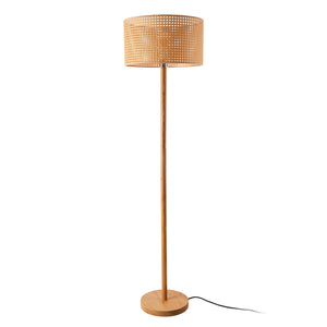 Állólámpa Rochdale 1 x E27, max. 60W 154 cm Fa Rattan Lámpabúra: Sárgásbarna [lux.pro] 