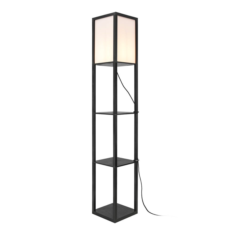 Állólámpa polcokkal Stapleford E27 60W fekete/fehér [lux.pro]