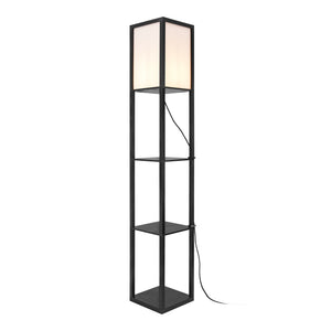 Állólámpa polcokkal Stapleford E27 60W fekete/fehér [lux.pro]