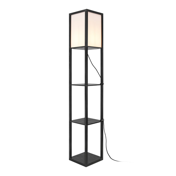 Állólámpa polcokkal Stapleford E27 60W fekete/fehér [lux.pro]
