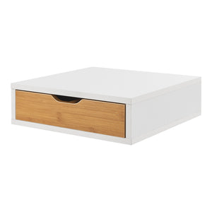 Íróasztali fiókos rendező Vieremä 9x30x31cm fehér/bambusz hatású [en.casa]